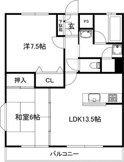 2LDKの間取り画像