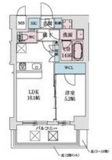 スプランディッド弁天町DUE【8階】の間取り
