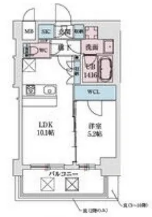 スプランディッド弁天町DUE【901号室】の間取り