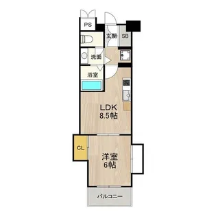 CITY SPIRE桜川Ⅱ【4階】の間取り