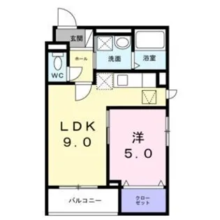 ヒカルサ大阪南恩加島【1階】の間取り