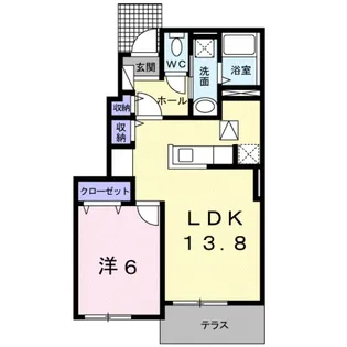 アジュール湊【1階】の間取り