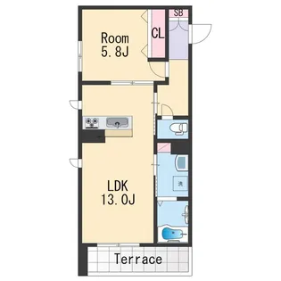 フォンテーヌ西紺屋【1階】の間取り