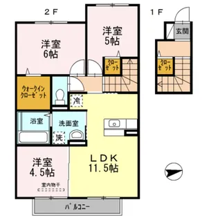 パーク フォレスト B棟【2階】の間取り