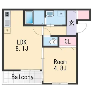 フジパレス黒田V番館【1階】の間取り