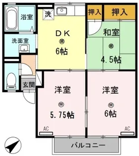 セジュール榎原 Ⅱ【2階】の間取り