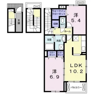 リヴェール土入 Ⅰ【3階】の間取り