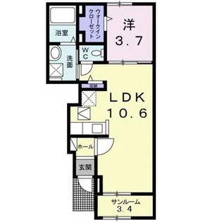 レジナス クスミール【1階】の間取り