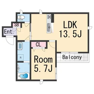 ベレオ宮北【1階】の間取り