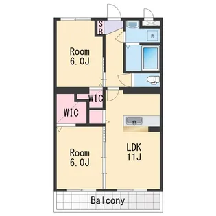ハピネス紀和【3階】の間取り