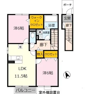 梟の杜コート A棟【2階】の間取り