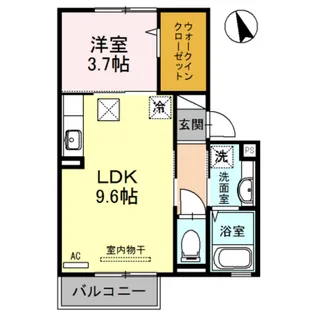D−room毛見【1階】の間取り