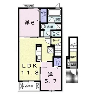 フォレヴーシュ加納【2階】の間取り