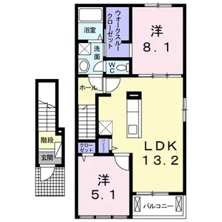 ランプロン アヤ Ⅲ【2階】の間取り