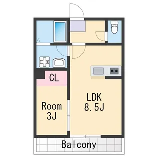 エクストリーム西小二里【2階】の間取り