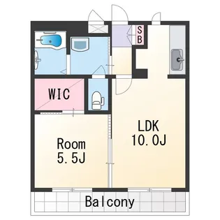 テラス新中通【3階】の間取り