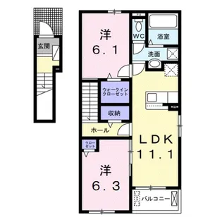 ザ・ビレッジグリーン木ノ本Ⅰ【2階】の間取り
