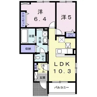 メゾン・ド・ピオナ【1階】の間取り