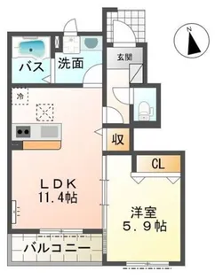 シャンピア【1階】の間取り