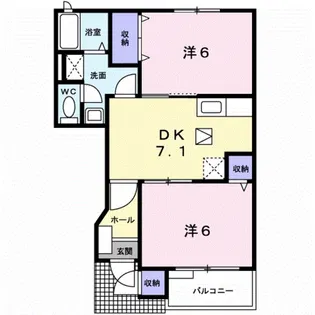 パレ・エクセランⅠ【1階】の間取り