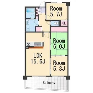 ノイフロイデ【5階】の間取り