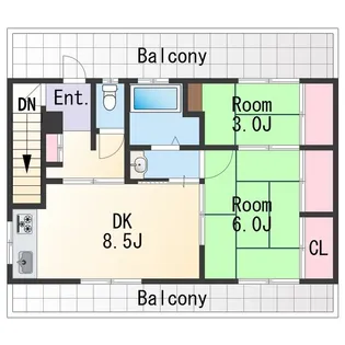 2LDKの間取り画像