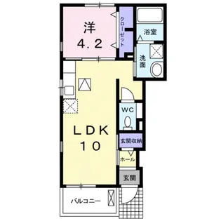 レジデンス・リオB【1階】の間取り