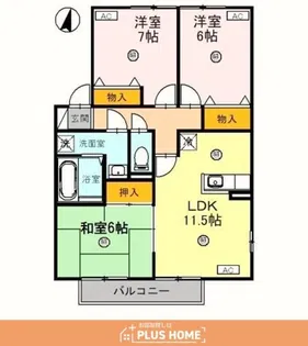 シンフォニータウンⅠ B棟【2階】の間取り