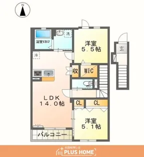 モイス・シャーム 加納【2階】の間取り