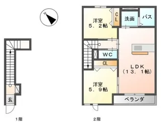 サン・モール松江【2階】の間取り