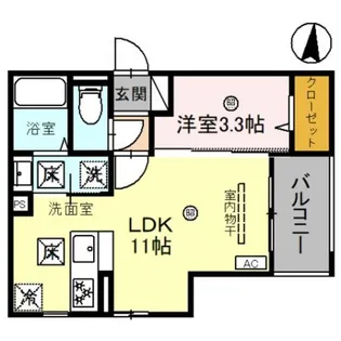 D−Luce黒田−EAST(ディールーチェ)【1階】の間取り