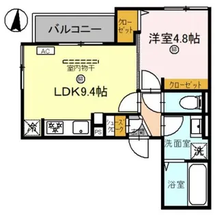 D−Luce黒田−WEST(ディールーチェ)【2階】の間取り