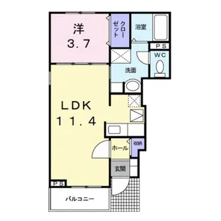 プリムローズ Ⅰ【1階】の間取り