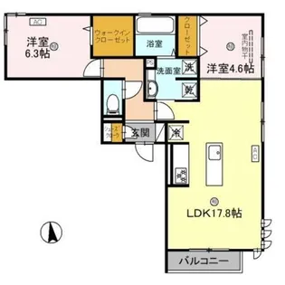 D−ROOM和歌山四番丁【3階】の間取り