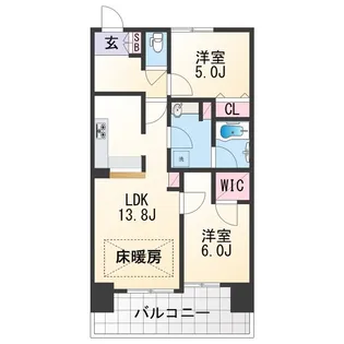 2LDKの間取り画像