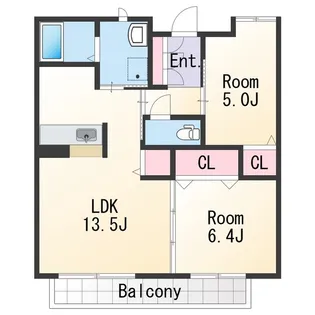 2LDKの間取り画像
