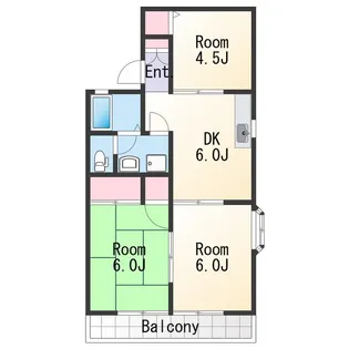 セジュール弐番館【2階】の間取り