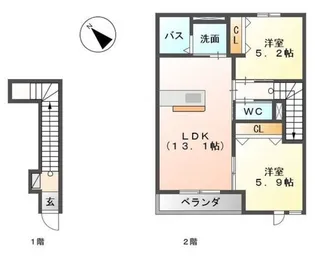 サン・モール松江【2階】の間取り