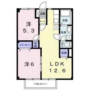 カーム松本B【1階】の間取り