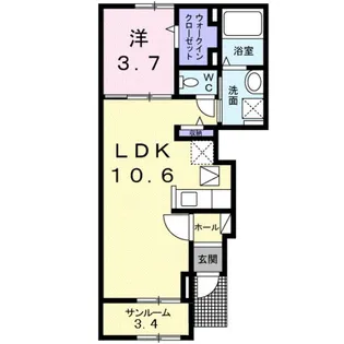 レジナス クスミール【1階】の間取り