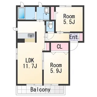 ソレイユ西浜【2階】の間取り