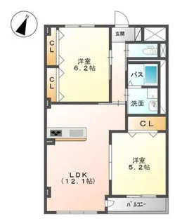 ソレアードⅡ【3階】の間取り