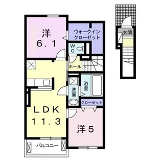 プルメリアⅠ【2階】の間取り