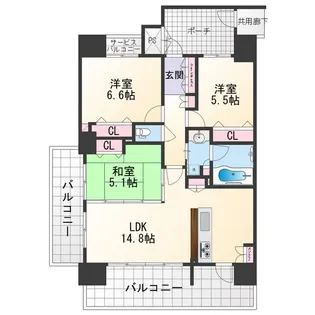 アリストふじと台ヒルズレジデンス【10階】の間取り