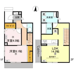 和歌山県和歌山市納定【テラスハウス】の間取り