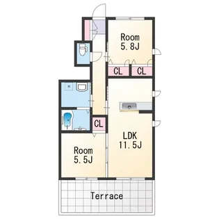 シャーメゾン西庄【1階】の間取り