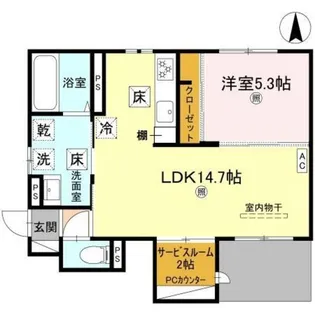 ソラーナ小松原【1階】の間取り