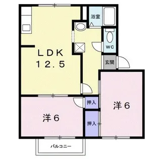 タウニイ梅原Ⅱ【2階】の間取り