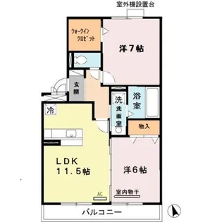 ファミリーメイト矢田 A棟【1階】の間取り