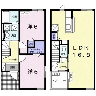 和歌山県和歌山市屋形町3丁目【テラスハウス】の間取り